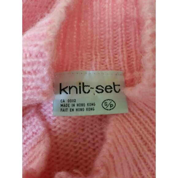 Vintage 80s Sweater Size S Bubblegum Pink Fairy Coquette Faux Pearl Buttons - Picture 12 of 12